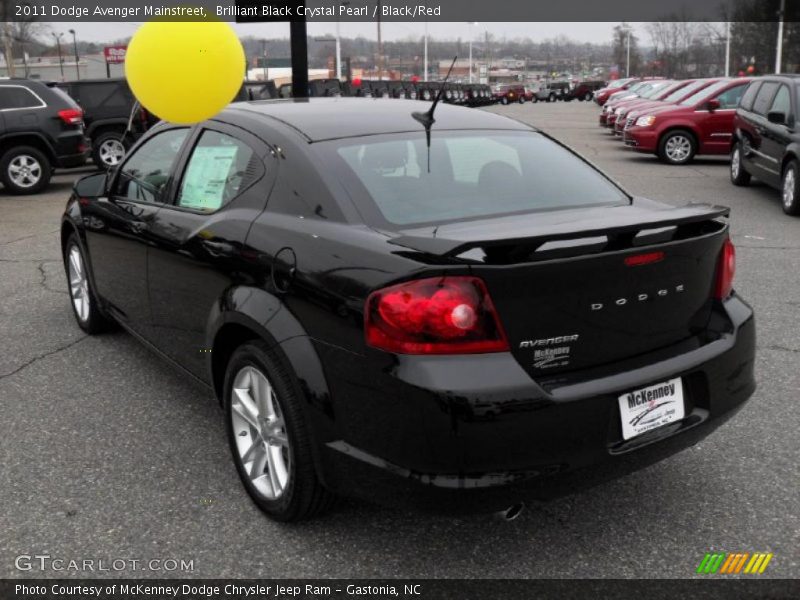Brilliant Black Crystal Pearl / Black/Red 2011 Dodge Avenger Mainstreet