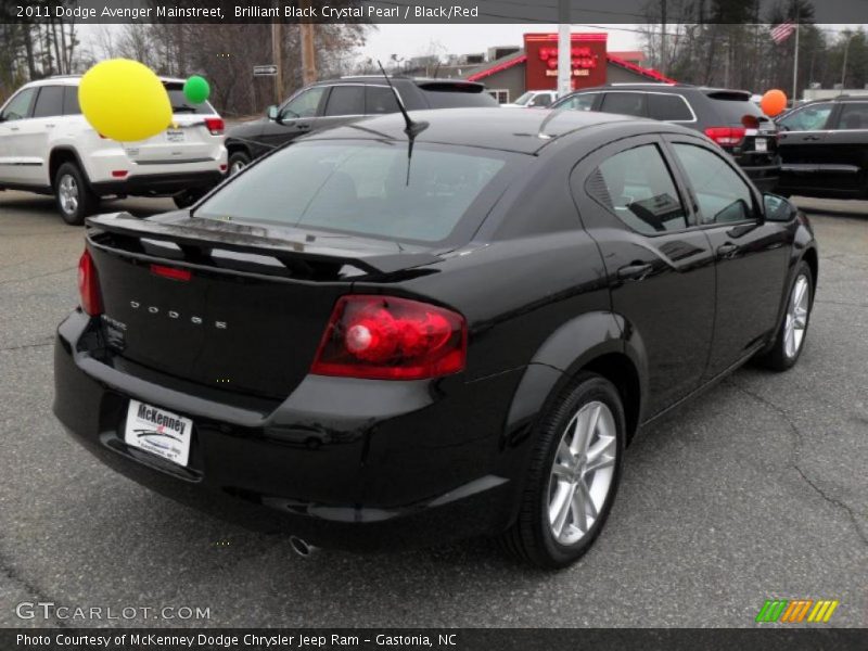 Brilliant Black Crystal Pearl / Black/Red 2011 Dodge Avenger Mainstreet