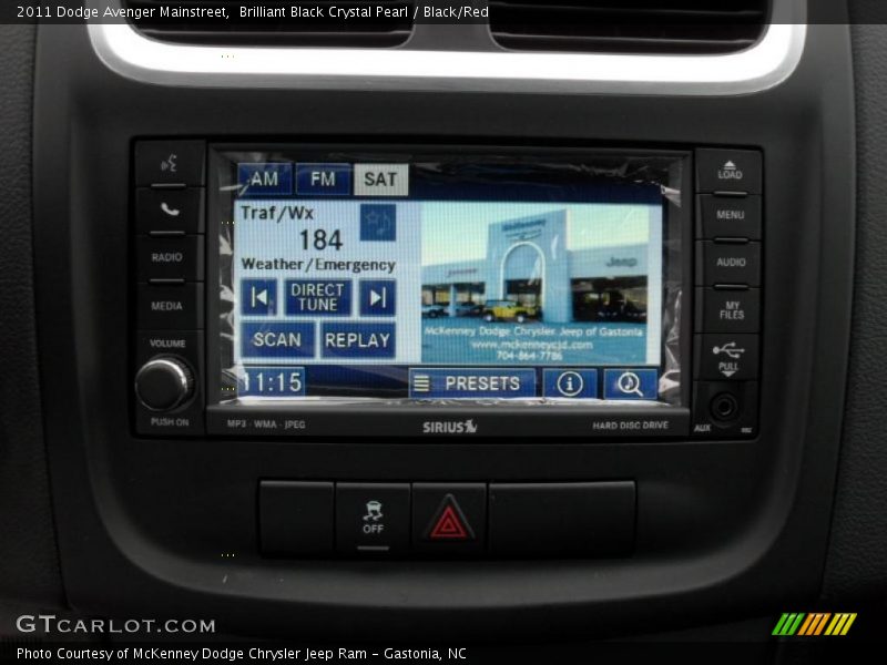 Brilliant Black Crystal Pearl / Black/Red 2011 Dodge Avenger Mainstreet