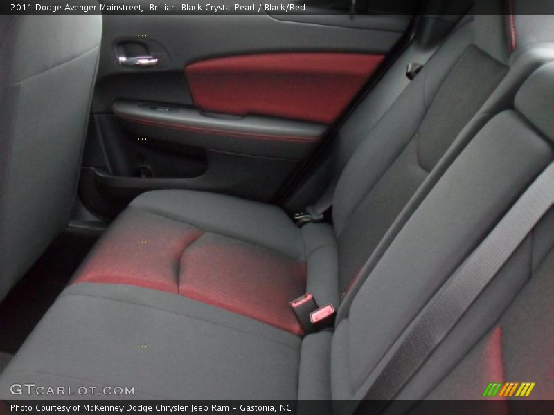 Brilliant Black Crystal Pearl / Black/Red 2011 Dodge Avenger Mainstreet