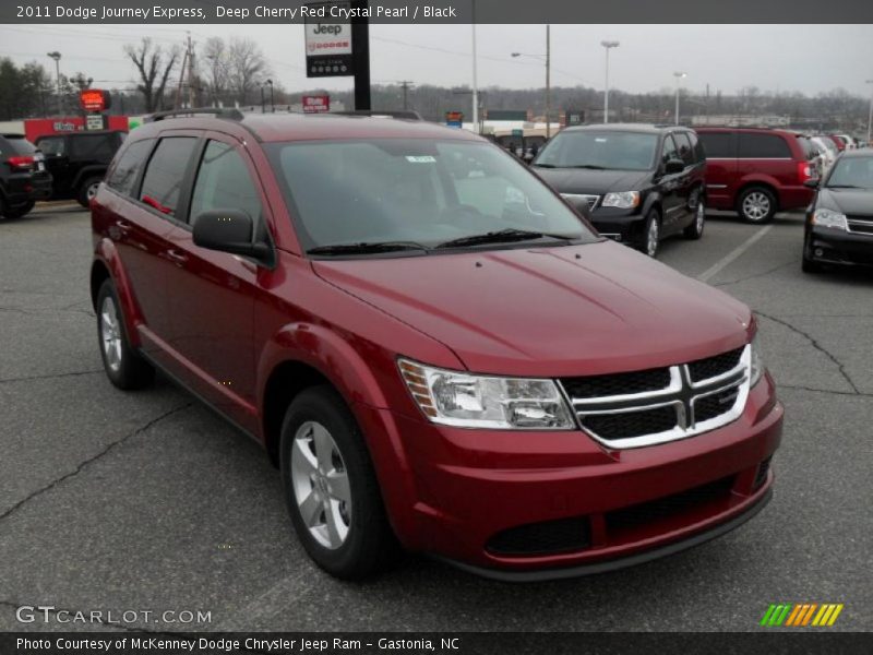 Deep Cherry Red Crystal Pearl / Black 2011 Dodge Journey Express