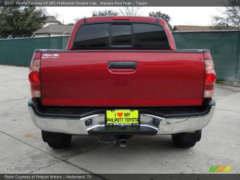 Impulse Red Pearl / Taupe 2007 Toyota Tacoma V6 SR5 PreRunner Double Cab