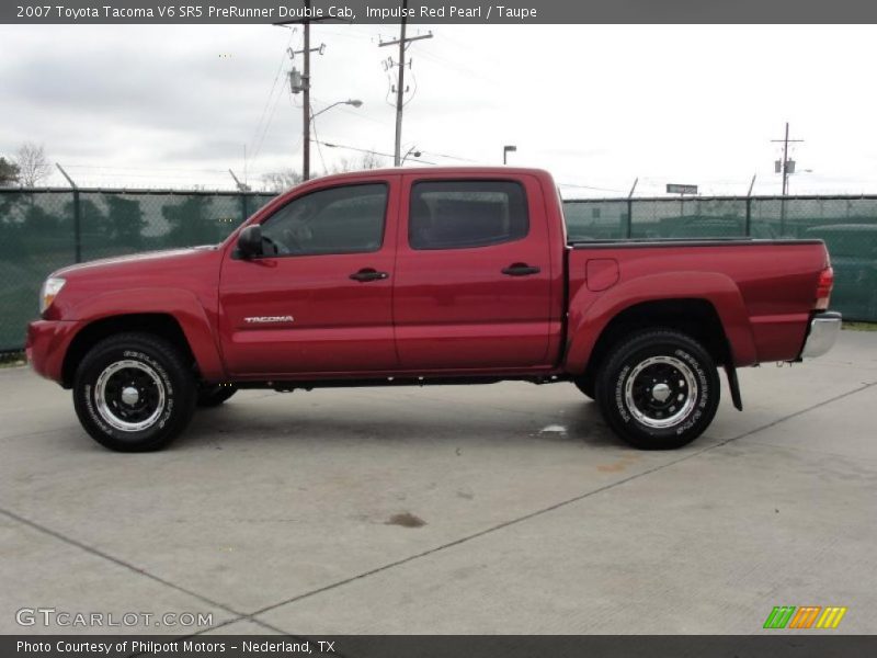 Impulse Red Pearl / Taupe 2007 Toyota Tacoma V6 SR5 PreRunner Double Cab
