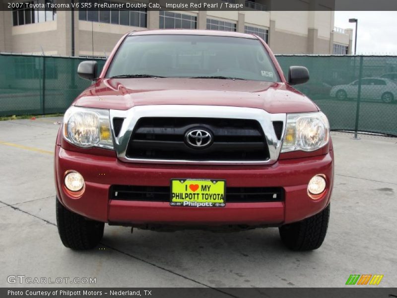 Impulse Red Pearl / Taupe 2007 Toyota Tacoma V6 SR5 PreRunner Double Cab