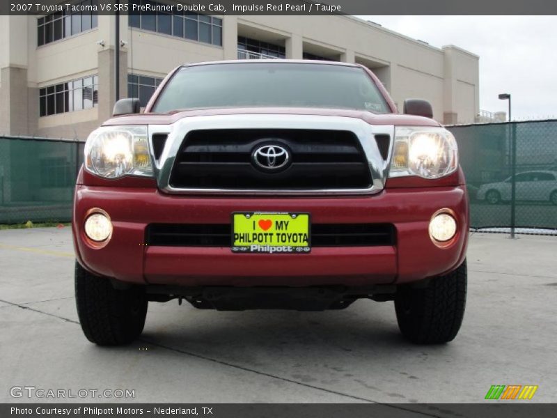 Impulse Red Pearl / Taupe 2007 Toyota Tacoma V6 SR5 PreRunner Double Cab