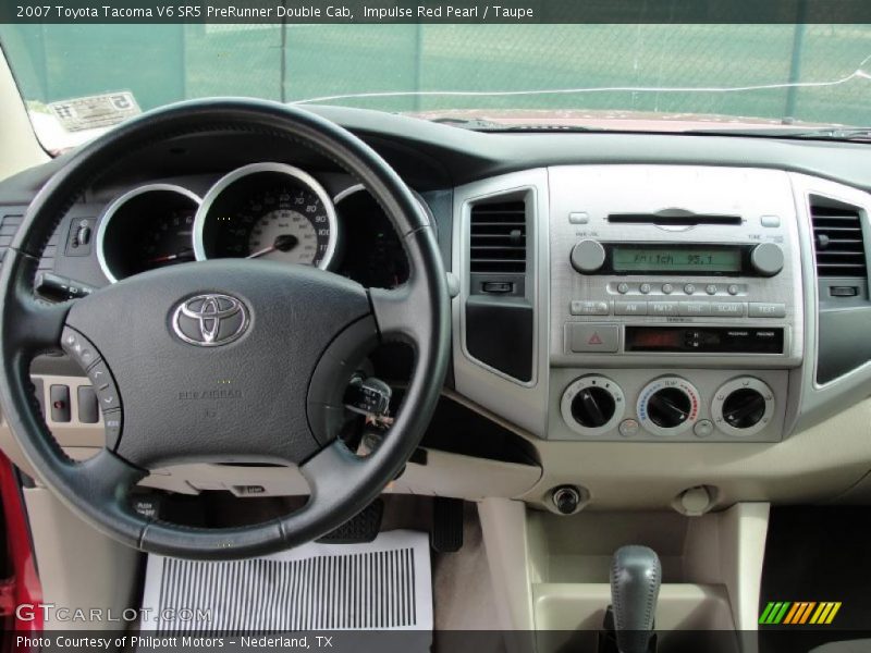 Impulse Red Pearl / Taupe 2007 Toyota Tacoma V6 SR5 PreRunner Double Cab