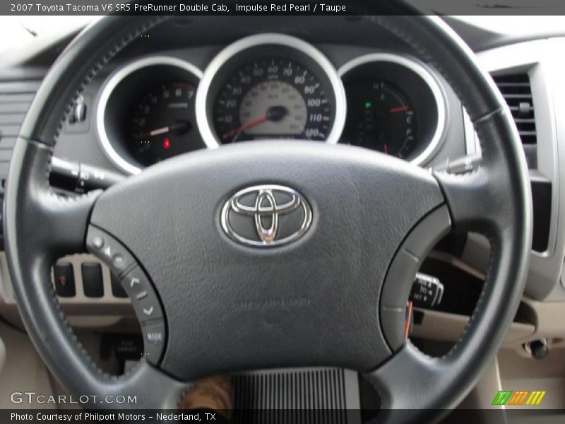 Impulse Red Pearl / Taupe 2007 Toyota Tacoma V6 SR5 PreRunner Double Cab