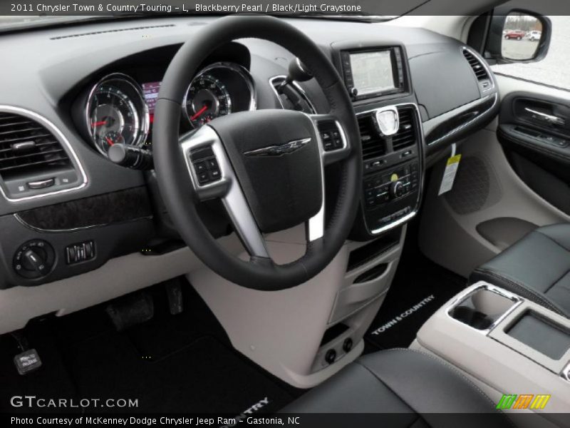 Blackberry Pearl / Black/Light Graystone 2011 Chrysler Town & Country Touring - L