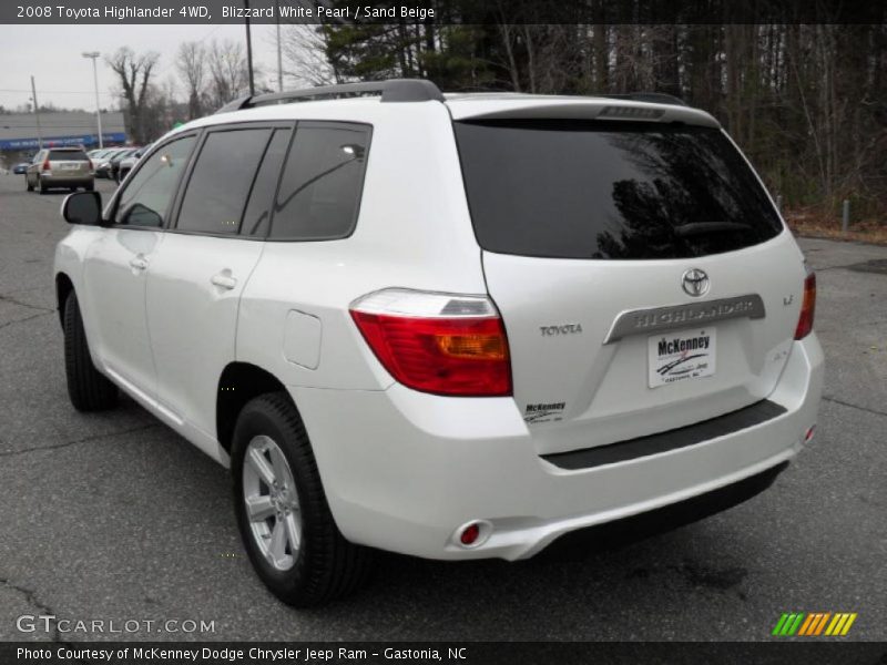 Blizzard White Pearl / Sand Beige 2008 Toyota Highlander 4WD