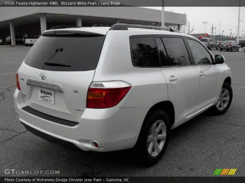 Blizzard White Pearl / Sand Beige 2008 Toyota Highlander 4WD