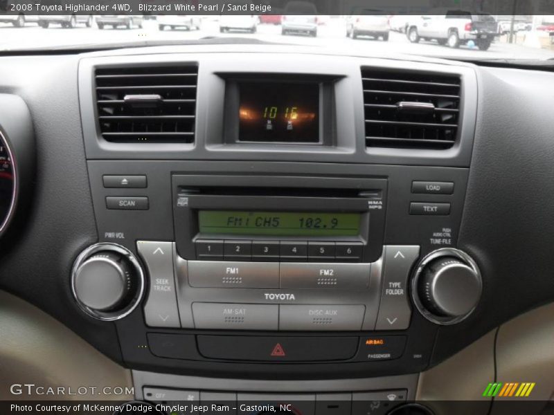 Blizzard White Pearl / Sand Beige 2008 Toyota Highlander 4WD