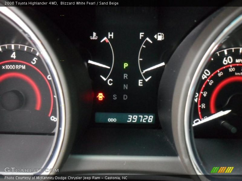 Blizzard White Pearl / Sand Beige 2008 Toyota Highlander 4WD