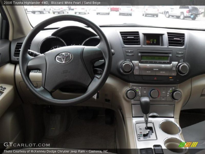 Blizzard White Pearl / Sand Beige 2008 Toyota Highlander 4WD