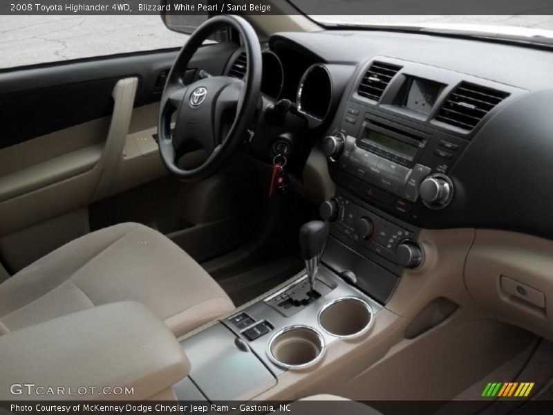 Blizzard White Pearl / Sand Beige 2008 Toyota Highlander 4WD