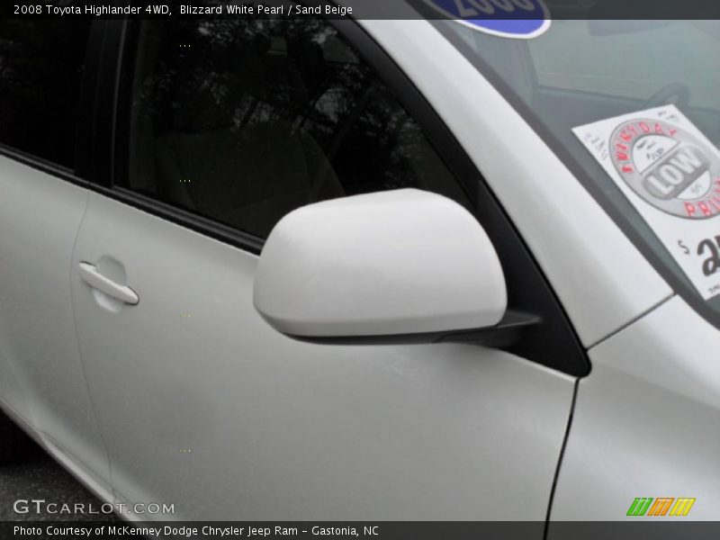 Blizzard White Pearl / Sand Beige 2008 Toyota Highlander 4WD