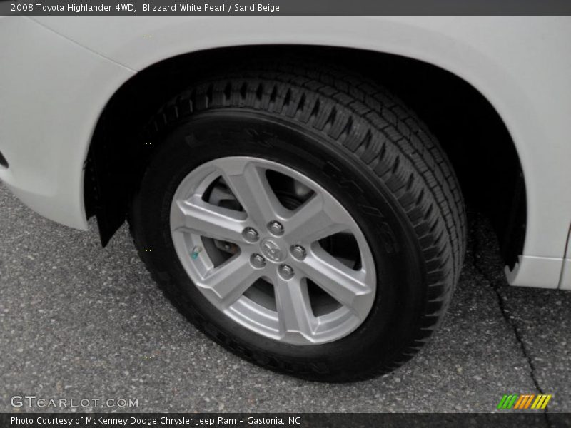 Blizzard White Pearl / Sand Beige 2008 Toyota Highlander 4WD