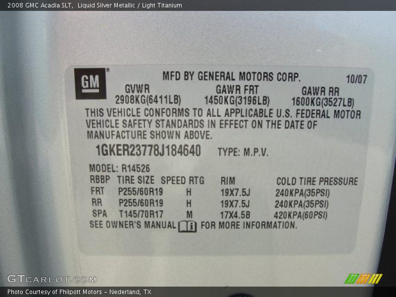 Liquid Silver Metallic / Light Titanium 2008 GMC Acadia SLT