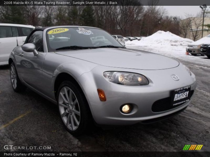 Sunlight Silver Metallic / Black 2008 Mazda MX-5 Miata Touring Roadster