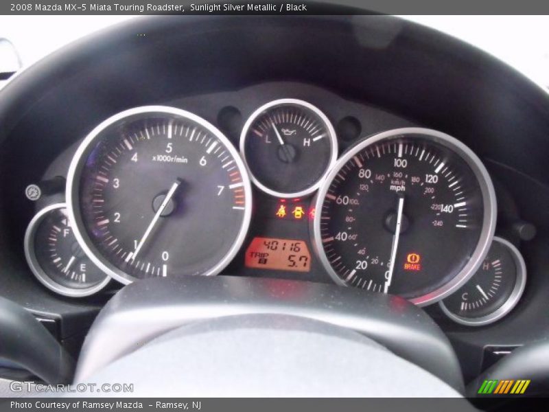 Sunlight Silver Metallic / Black 2008 Mazda MX-5 Miata Touring Roadster