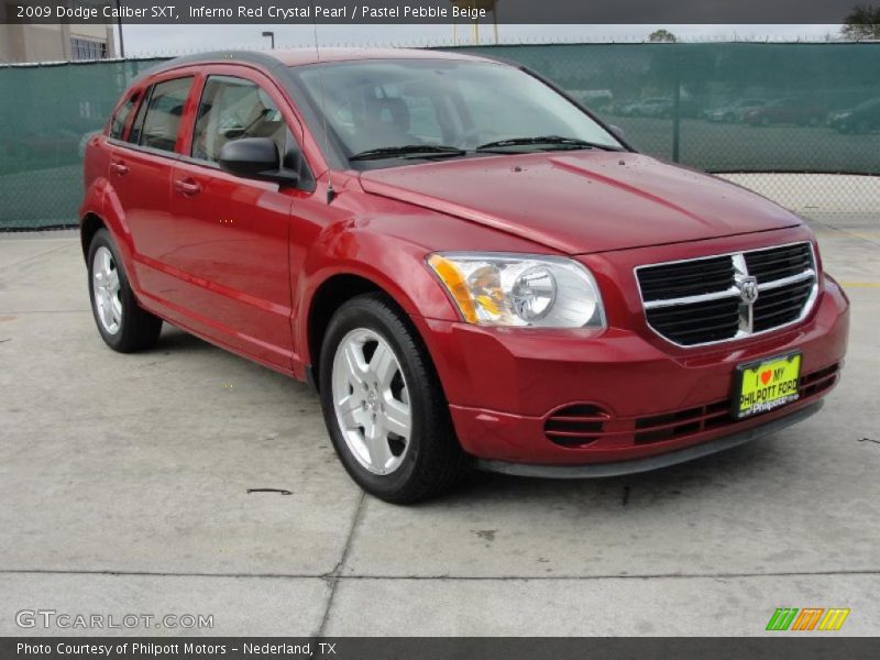 Inferno Red Crystal Pearl / Pastel Pebble Beige 2009 Dodge Caliber SXT
