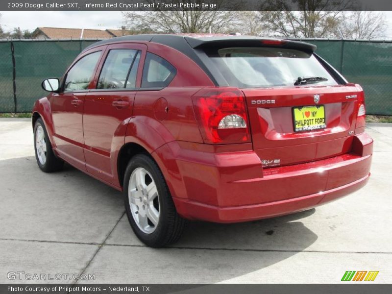 Inferno Red Crystal Pearl / Pastel Pebble Beige 2009 Dodge Caliber SXT