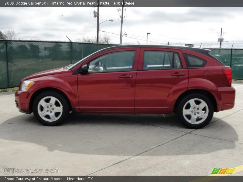 Inferno Red Crystal Pearl / Pastel Pebble Beige 2009 Dodge Caliber SXT