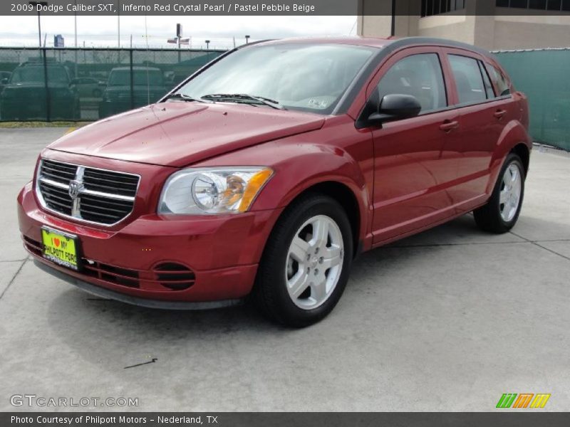 Inferno Red Crystal Pearl / Pastel Pebble Beige 2009 Dodge Caliber SXT