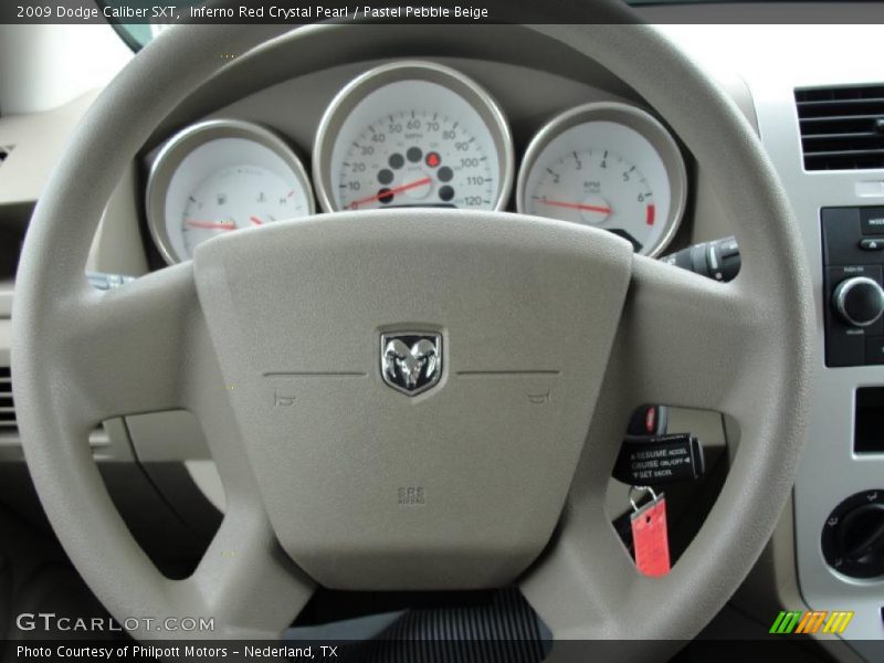 Inferno Red Crystal Pearl / Pastel Pebble Beige 2009 Dodge Caliber SXT