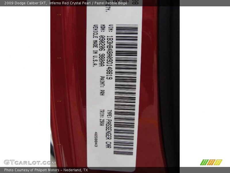 Inferno Red Crystal Pearl / Pastel Pebble Beige 2009 Dodge Caliber SXT
