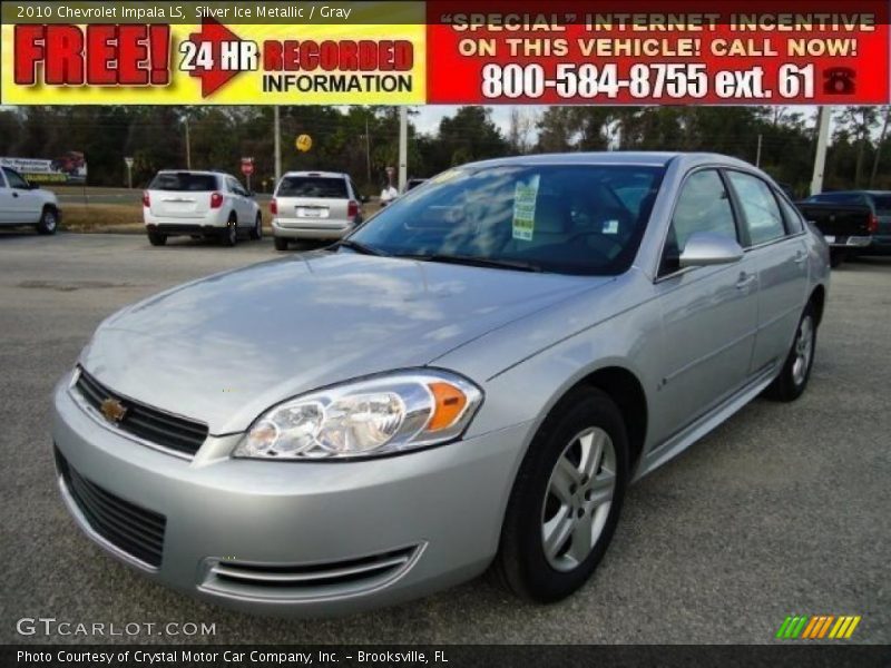 Silver Ice Metallic / Gray 2010 Chevrolet Impala LS