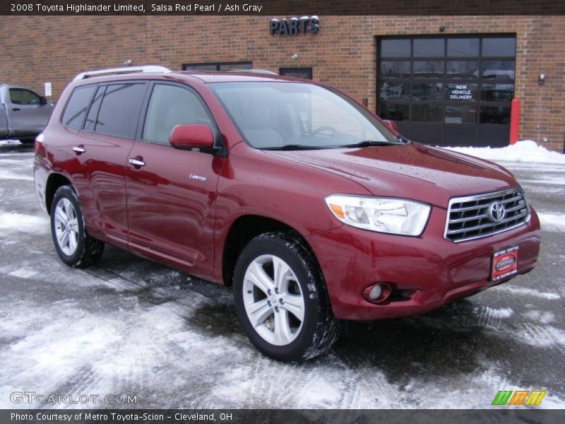 Salsa Red Pearl / Ash Gray 2008 Toyota Highlander Limited