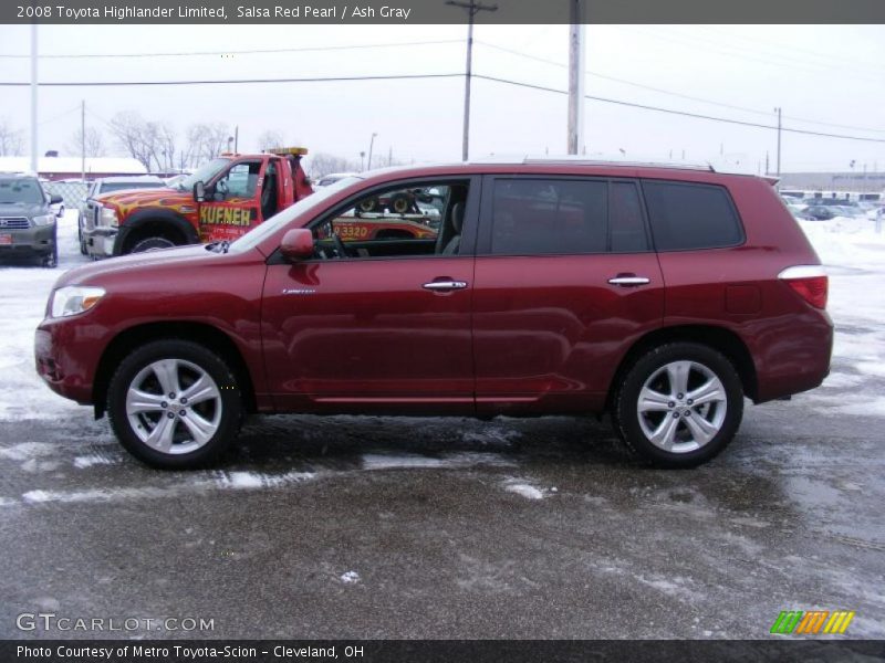 Salsa Red Pearl / Ash Gray 2008 Toyota Highlander Limited