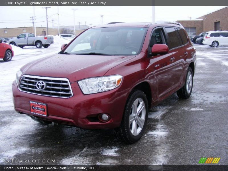 Salsa Red Pearl / Ash Gray 2008 Toyota Highlander Limited