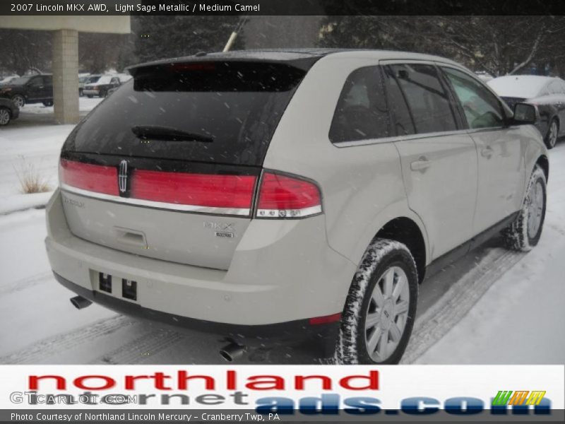 Light Sage Metallic / Medium Camel 2007 Lincoln MKX AWD