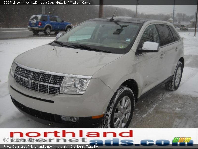 Light Sage Metallic / Medium Camel 2007 Lincoln MKX AWD
