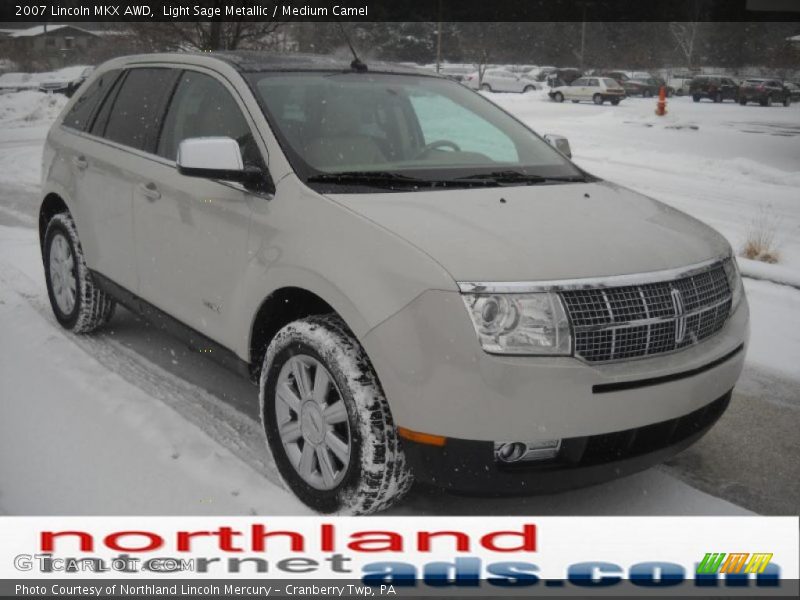 Light Sage Metallic / Medium Camel 2007 Lincoln MKX AWD