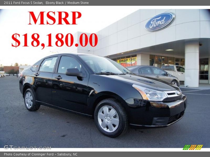 Ebony Black / Medium Stone 2011 Ford Focus S Sedan