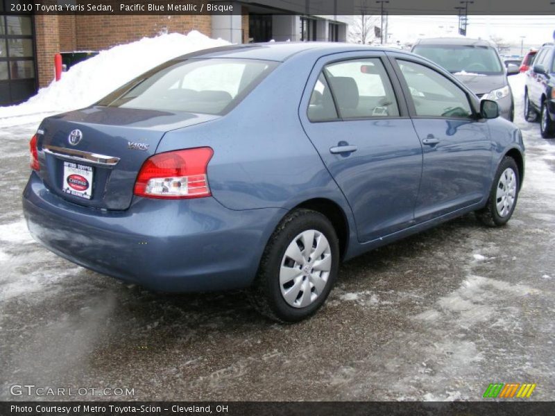 Pacific Blue Metallic / Bisque 2010 Toyota Yaris Sedan