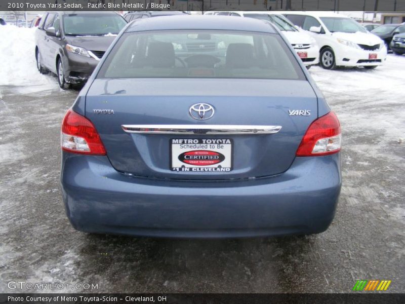 Pacific Blue Metallic / Bisque 2010 Toyota Yaris Sedan