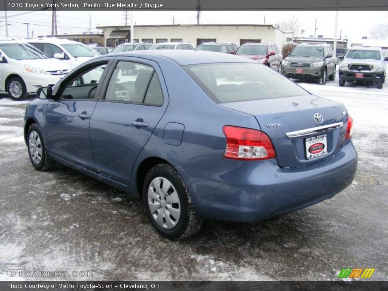 Pacific Blue Metallic / Bisque 2010 Toyota Yaris Sedan