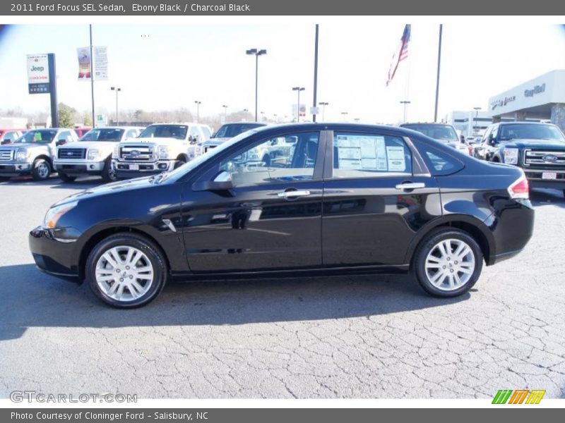 Ebony Black / Charcoal Black 2011 Ford Focus SEL Sedan