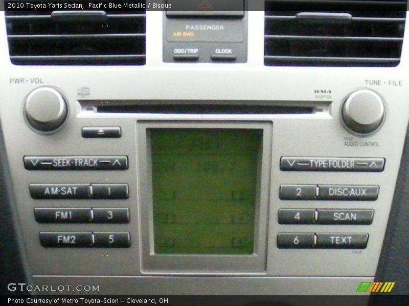 Pacific Blue Metallic / Bisque 2010 Toyota Yaris Sedan