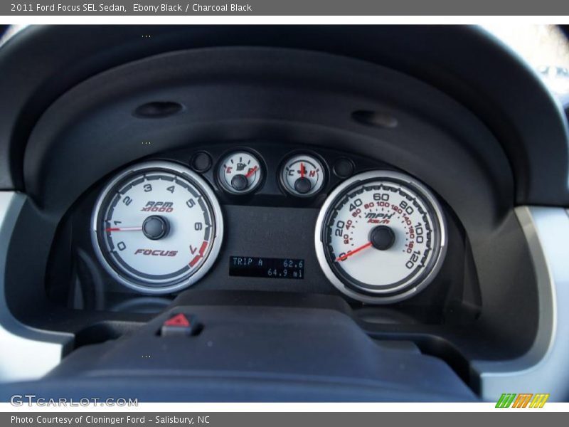 Ebony Black / Charcoal Black 2011 Ford Focus SEL Sedan