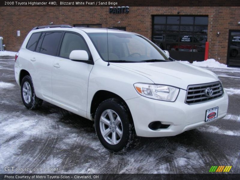 Blizzard White Pearl / Sand Beige 2008 Toyota Highlander 4WD