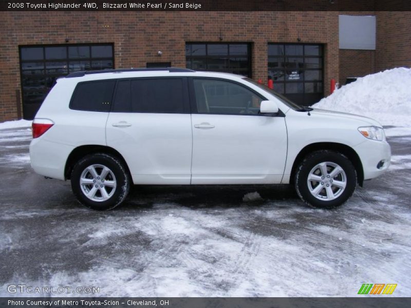 Blizzard White Pearl / Sand Beige 2008 Toyota Highlander 4WD