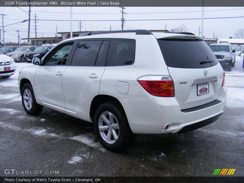 Blizzard White Pearl / Sand Beige 2008 Toyota Highlander 4WD