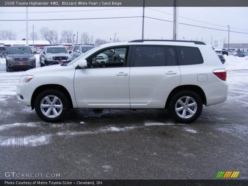 Blizzard White Pearl / Sand Beige 2008 Toyota Highlander 4WD