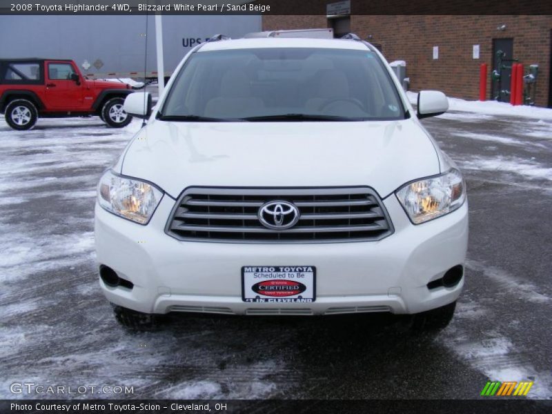 Blizzard White Pearl / Sand Beige 2008 Toyota Highlander 4WD