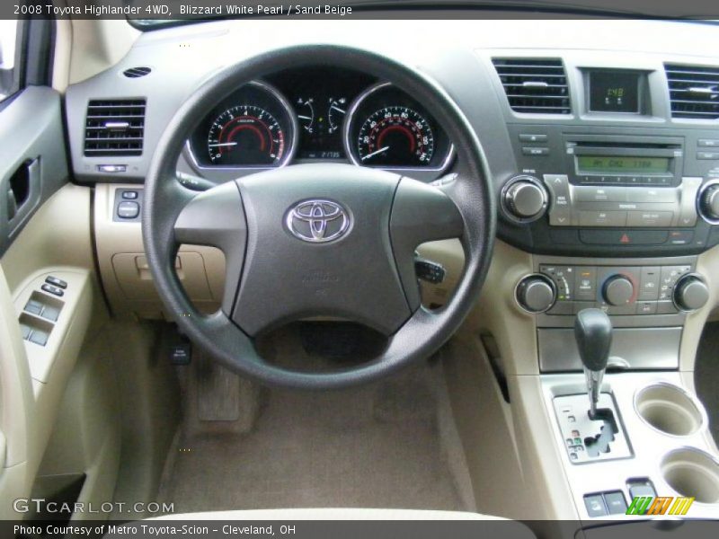 Blizzard White Pearl / Sand Beige 2008 Toyota Highlander 4WD