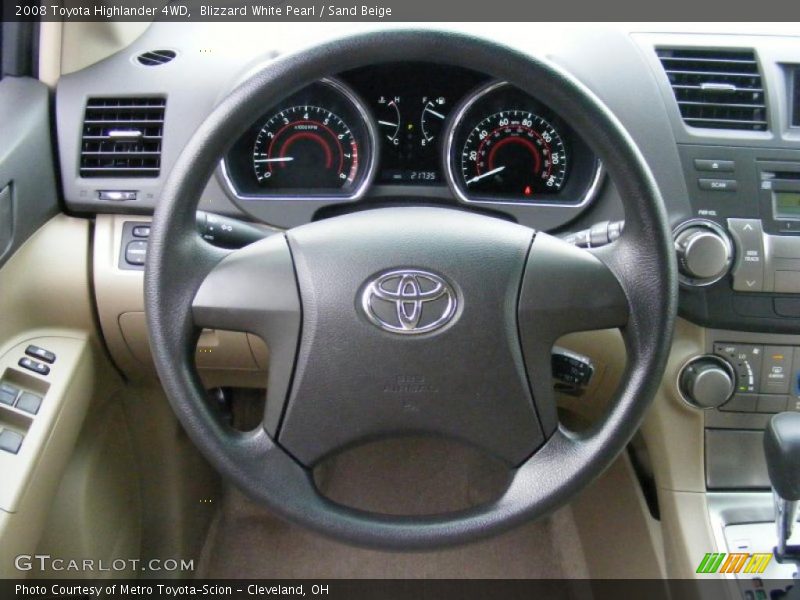 Blizzard White Pearl / Sand Beige 2008 Toyota Highlander 4WD